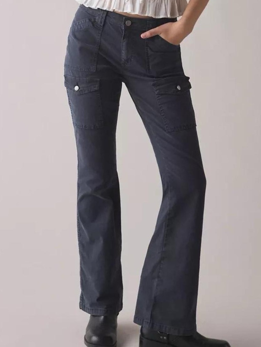 BDG Navy Cargo Flare Pants
